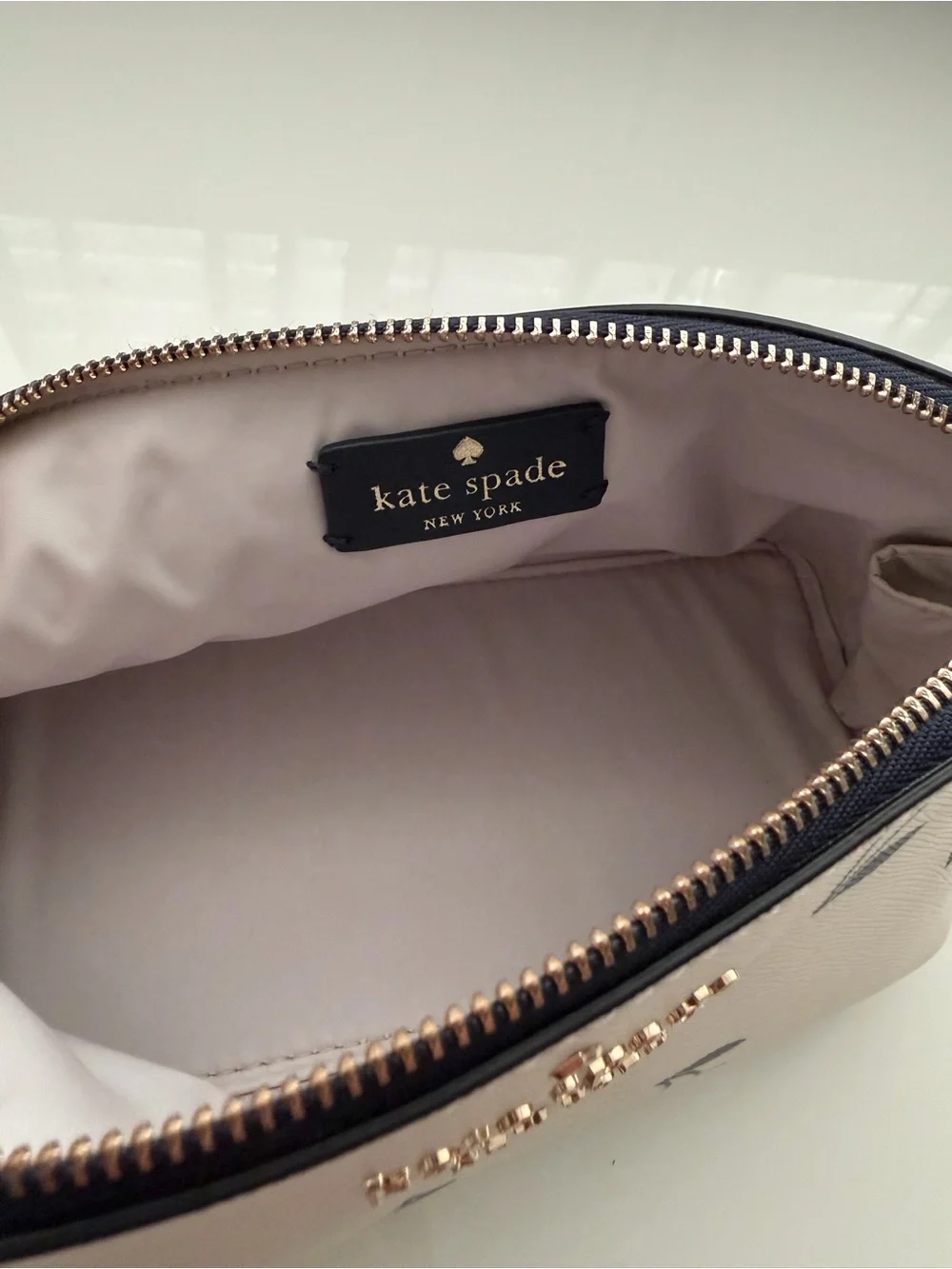 Kate Spade Cherry Print Cosmetic Pouch - Cream with Red Accents